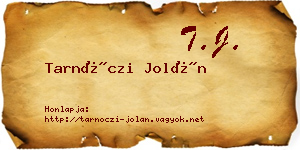 Tarnóczi Jolán névjegykártya